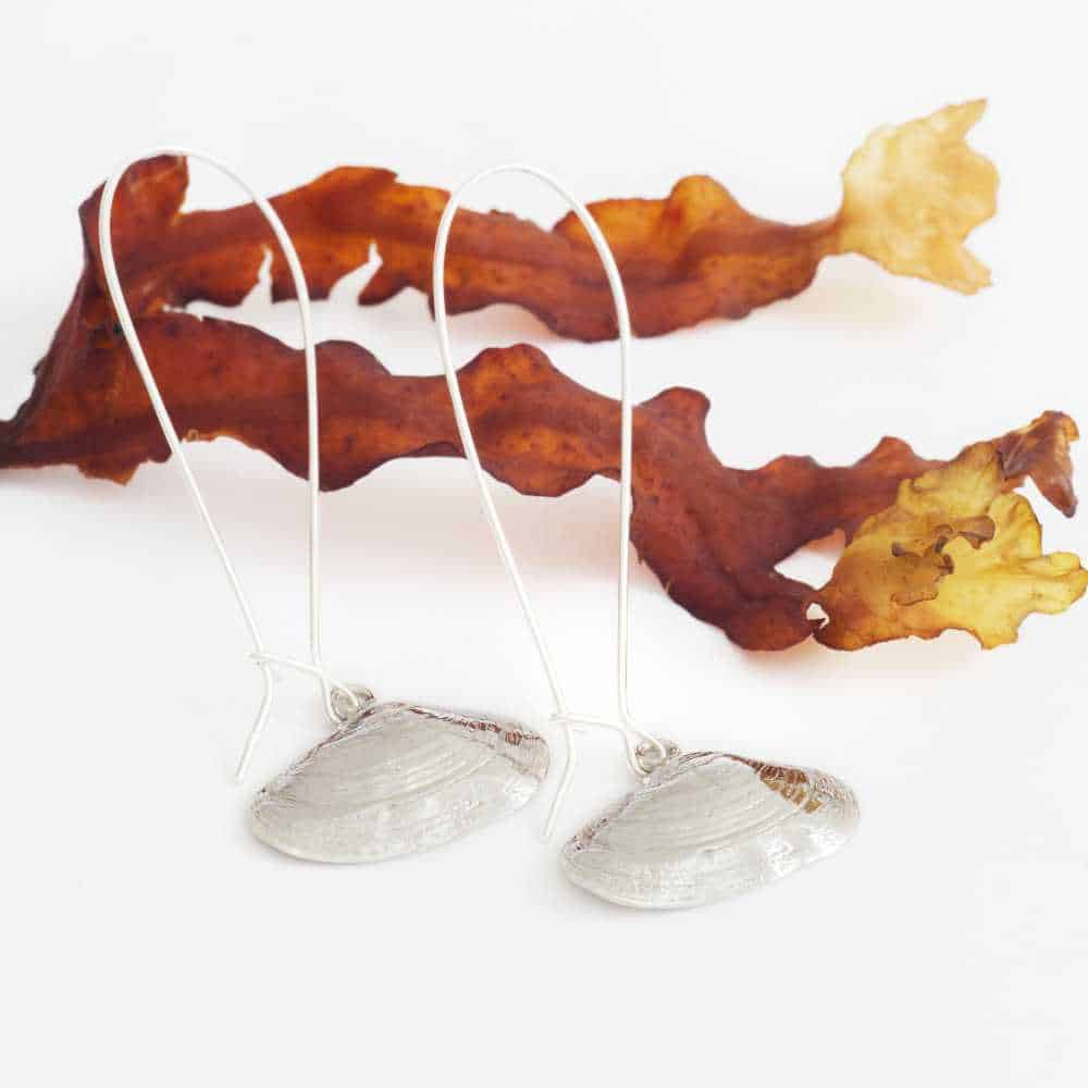 SANDMUSSLA örhängen på krok - Guldviva Jewellery