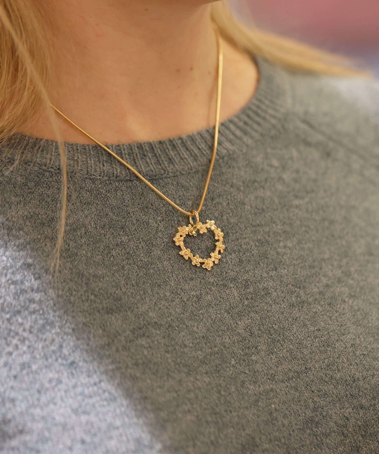 FÖRGÄT MIG EJ HJÄRTA 18K halsband - Guldviva Jewellery