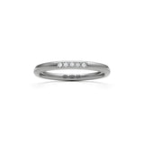 RING halvrund 2 mm i 18K vitguld med 5 diamanter - Guldviva Jewellery