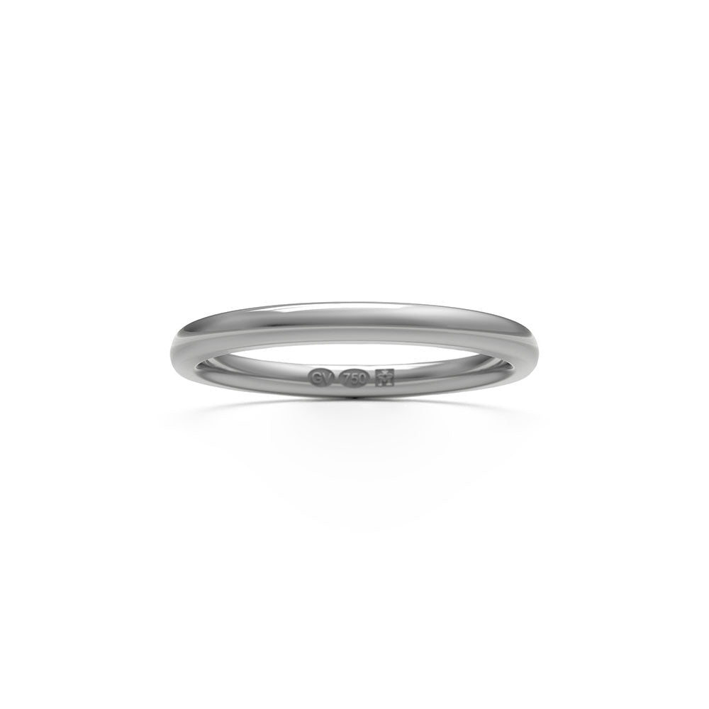 RING halvrund 2 mm i 18K vitguld - Guldviva Jewellery