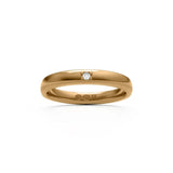 RING halvrund 3 mm i 18k med 1 diamant - Guldviva Jewellery