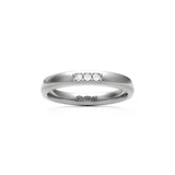 RING halvrund 3 mm i 18K vitguld med 3 diamanter - Guldviva Jewellery