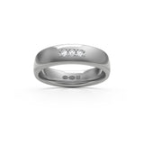 RING halvrund 5 mm i 18K vitguld med 3 diamanter - Guldviva Jewellery