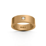 RING Rektangulär 6 mm i 18k med 1 diamant - Guldviva Jewellery