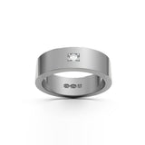 RING Rektangulär 6 mm i 18k vitguld med 1 diamant - Guldviva Jewellery