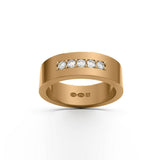 RING Rektangulär 6 mm i 18k med 5 diamanter - Guldviva Jewellery