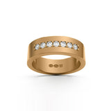 RING Rektangulär 6 mm i 18k med 7 diamanter - Guldviva Jewellery