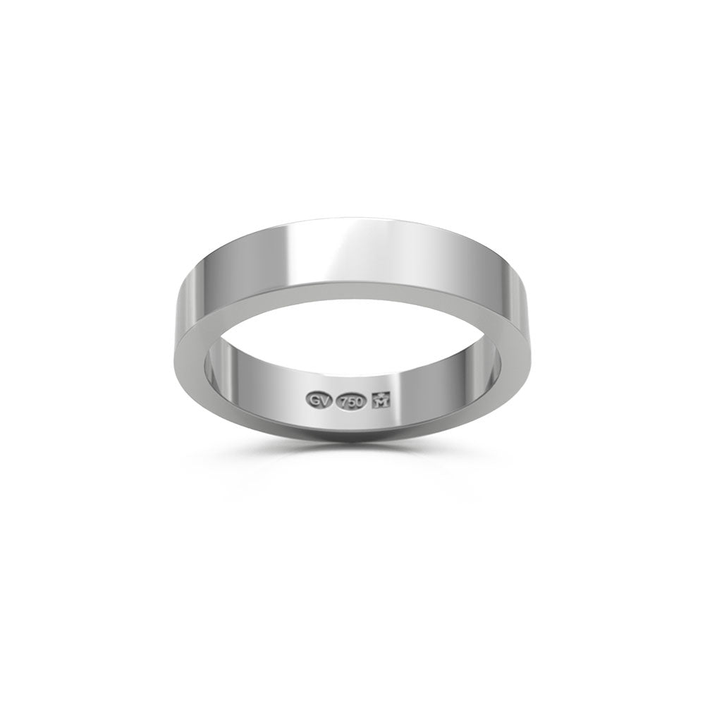 RING Rektangulär 18k vitguld 4 mm - Guldviva Jewellery
