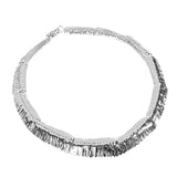 ALANDICA halsband i 925 sterlingsilver med räfflade skivor längs hela kedjan
