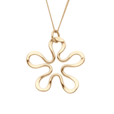 BLOMMAN 18K 1,5 halsband i guld med blomformad hängsmycke på tunn kedja, diameter ca 22–27 mm