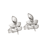 EVA blad örhängen på stift i sterling silver