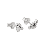 Potato plant motif stud earrings in 925 sterling silver with leaf details